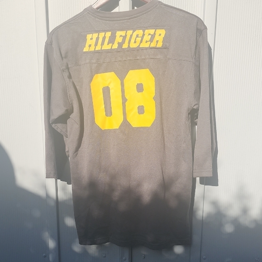 Y2k Tommy Hilfiger Athletics Gray Shirt - Picture 7 of 11